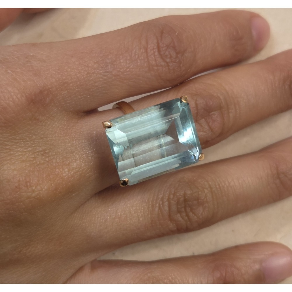 1950s-60s  14k Yellow Gold Maximino Emerald‎ Cut Cocktail Ring Size 7 Brazilian - Picture 2 of 13